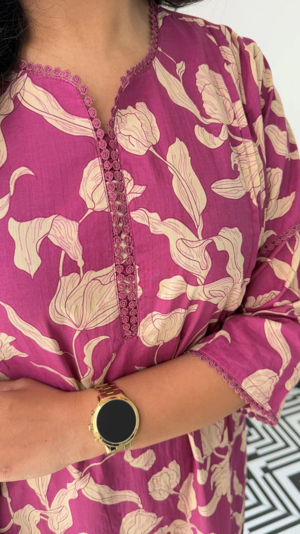 Bloom Magenta Kurta Pants
