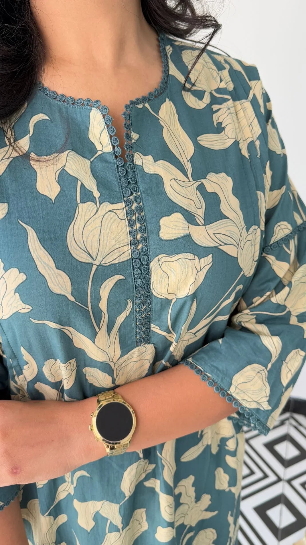 Bloom Turquoise Kurta Pants
