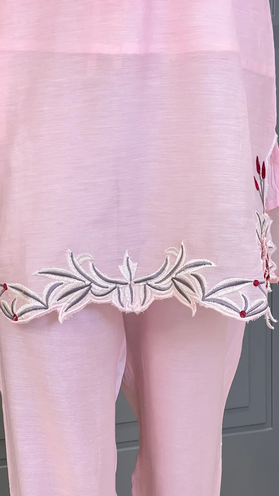 Leather Powder Pink Cord Set