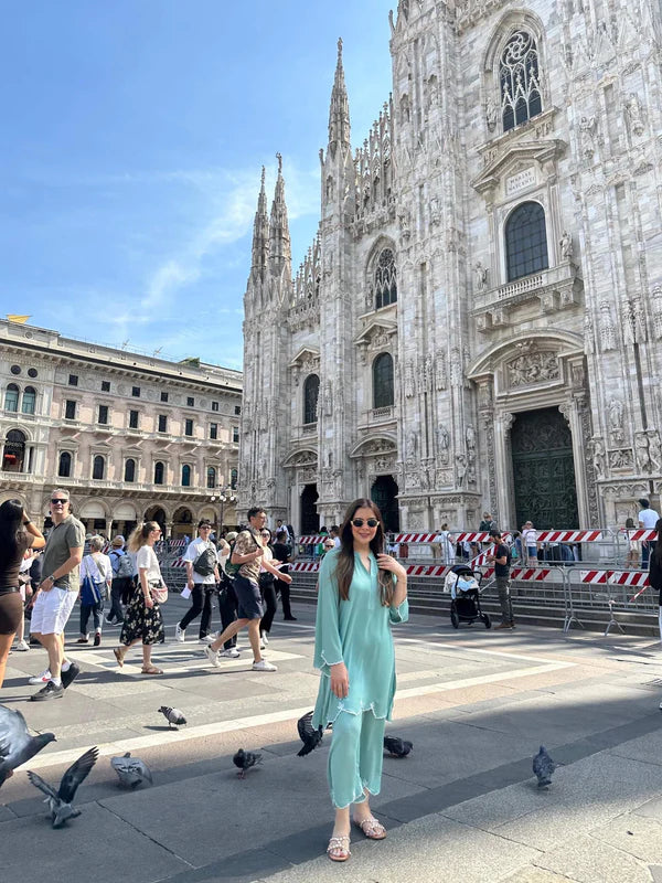 Sea Green Aisha Embroidered Co-ord Set