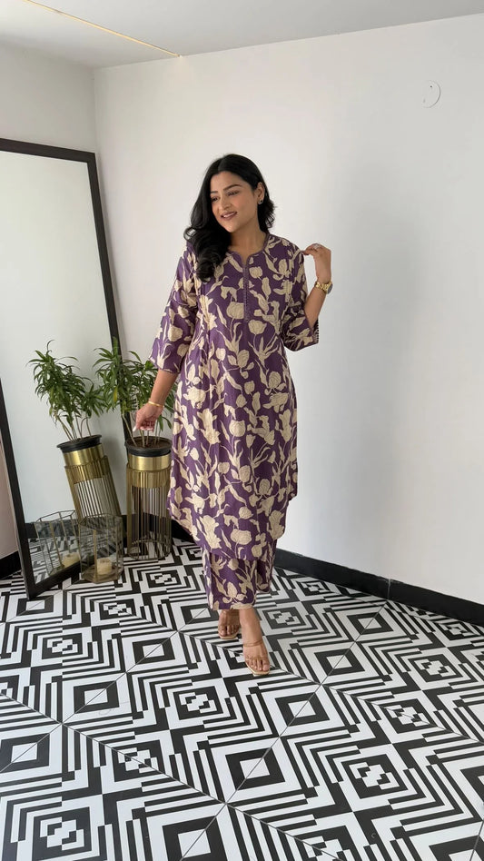 Bloom Purple Kurta Pants
