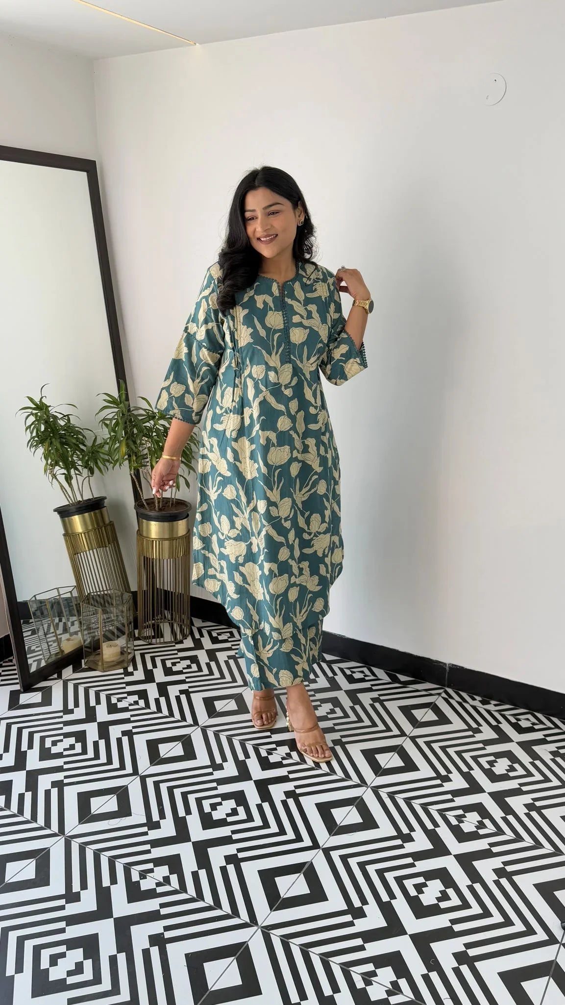 Bloom Turquoise Kurta Pants