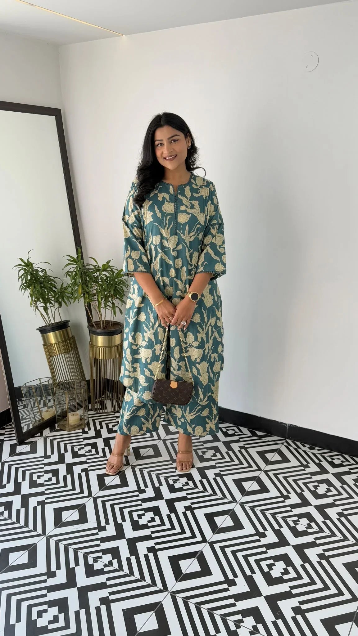 Bloom Turquoise Kurta Pants