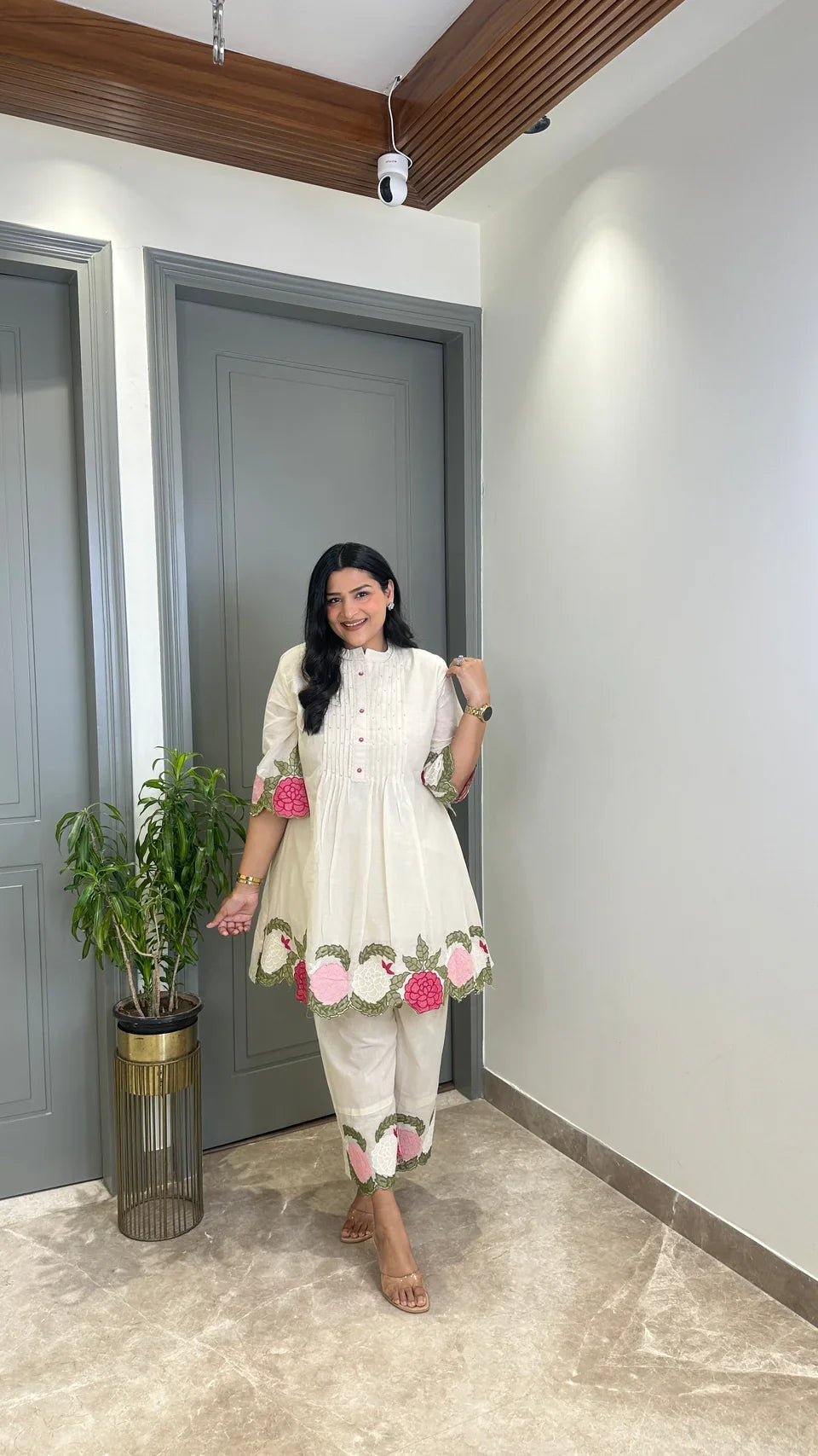 Ivory Floral Mul Cord Set