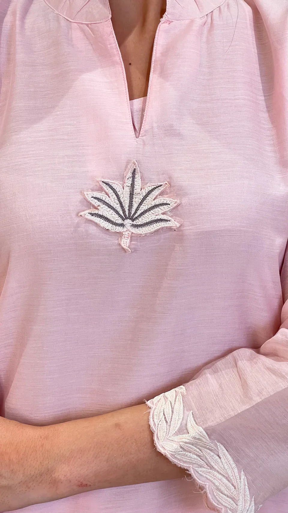 Leather Powder Pink Cord Set