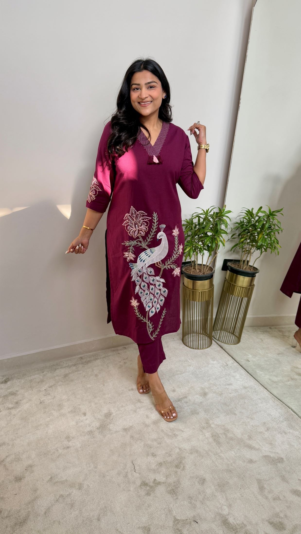 Mayur Maroon Kurta Pants