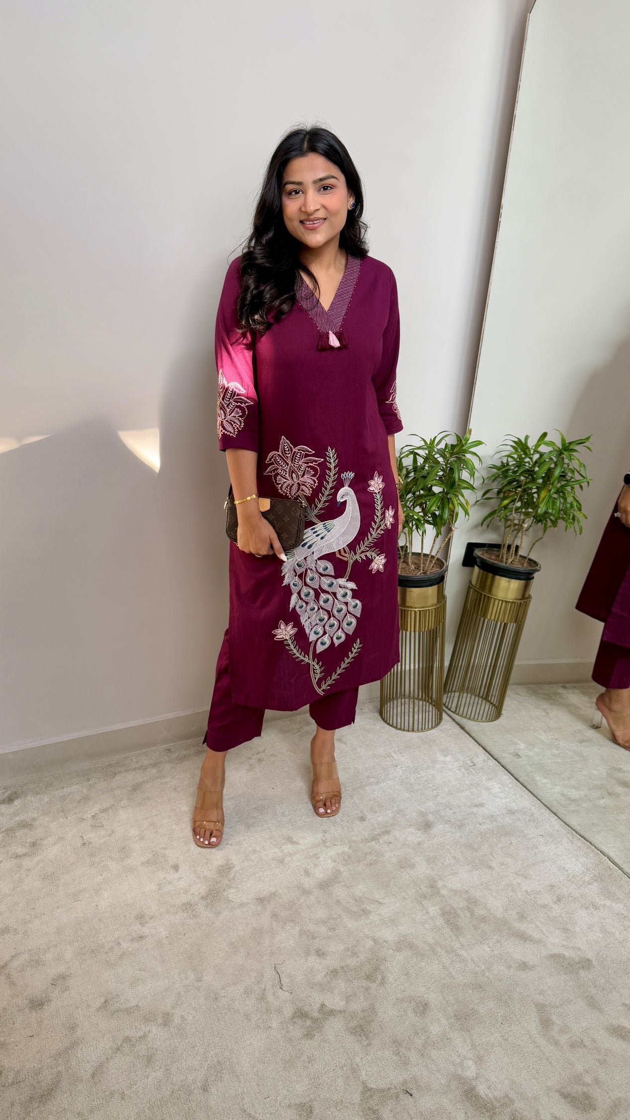 Mayur Maroon Kurta Pants